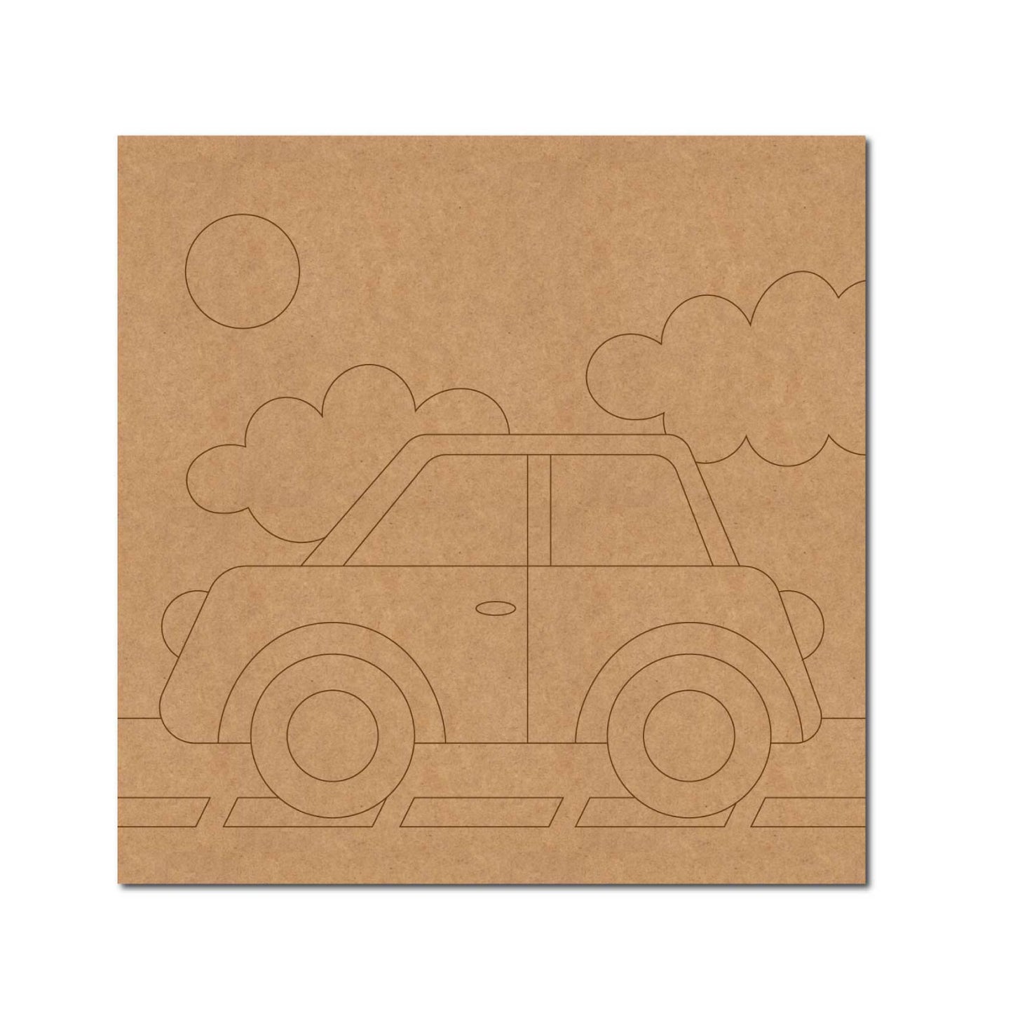 Car Scenery Pre Marked Base MDF Design 1