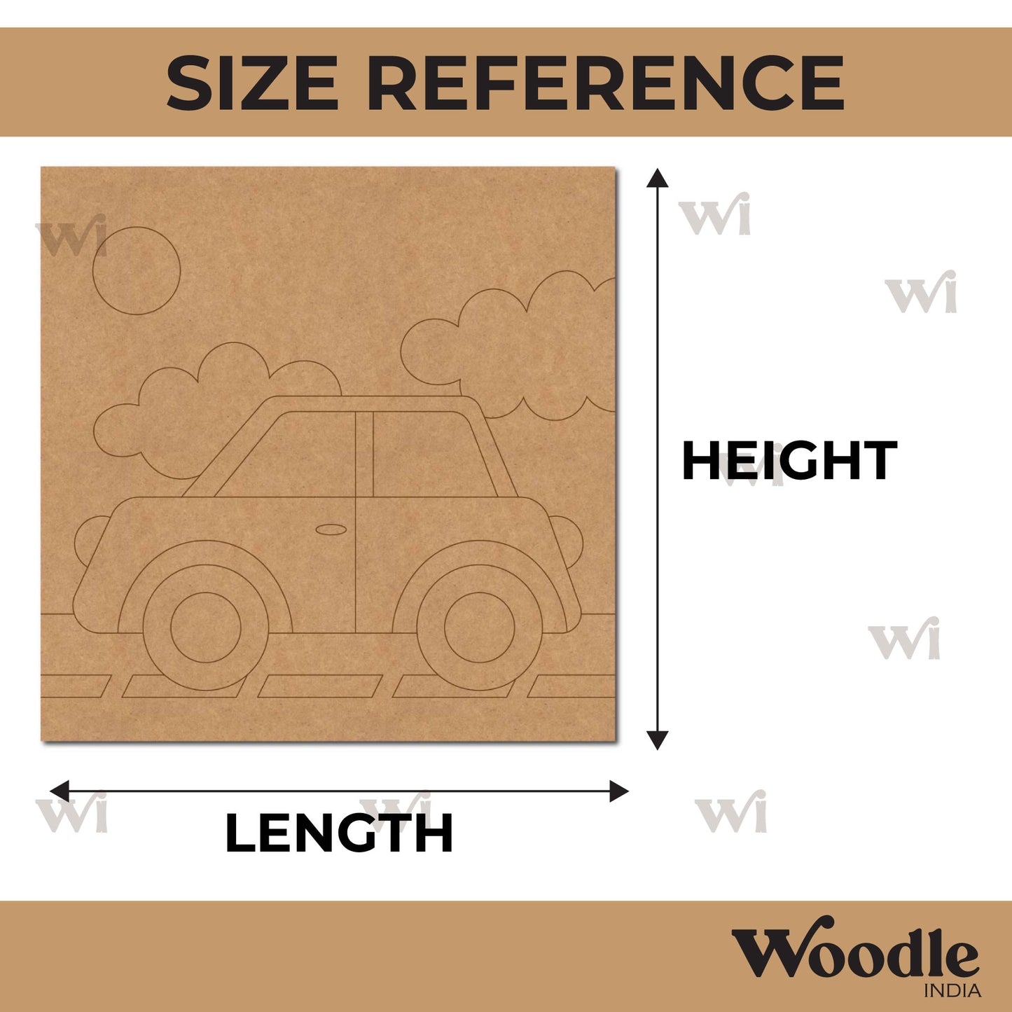 Car Scenery Pre Marked Base MDF Design 1