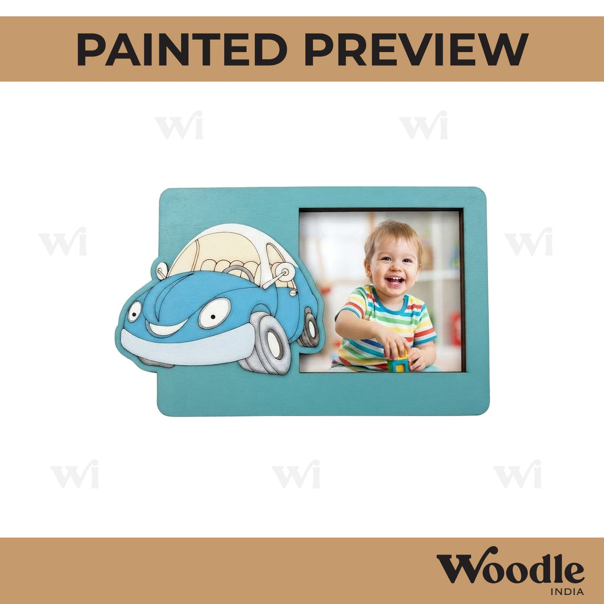 Car Three Layered Photo Frame MDF Design 1