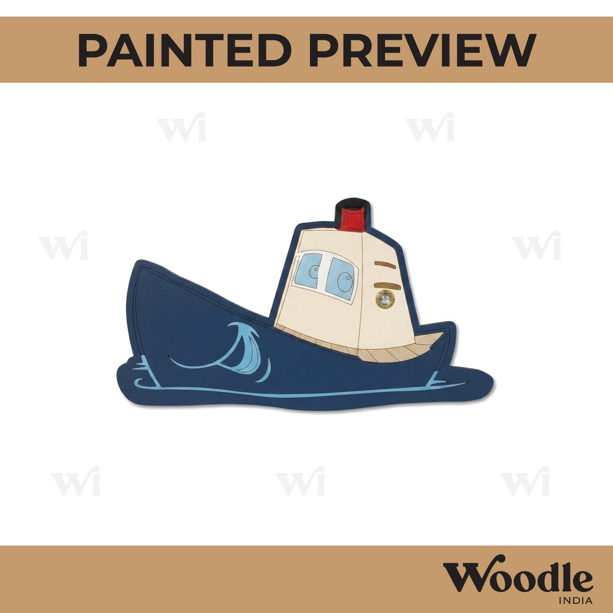 Cartoon Boat Pre Marked MDF Design 1