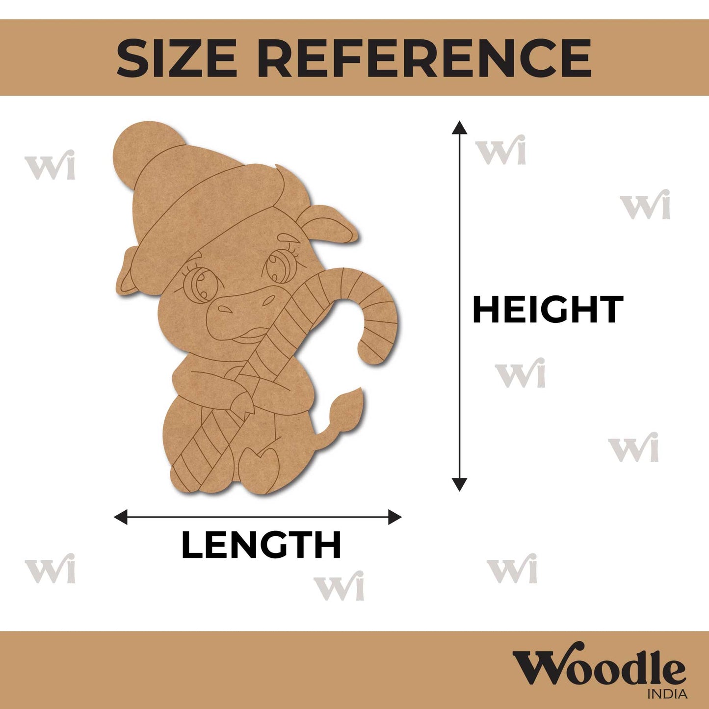 Cartoon Buffalo Pre Marked MDF Design 1
