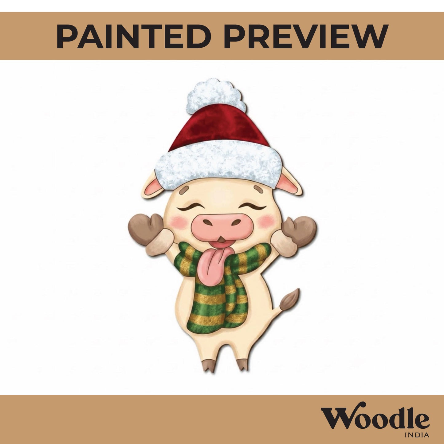 Cartoon Buffalo Pre Marked MDF Design 2