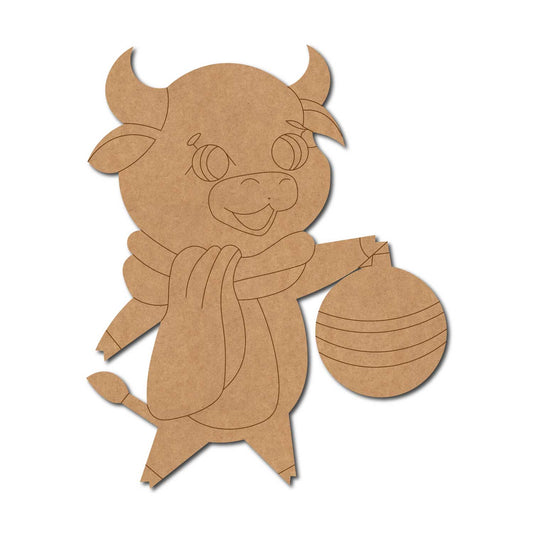 Cartoon Bull Pre Marked MDF Design 1