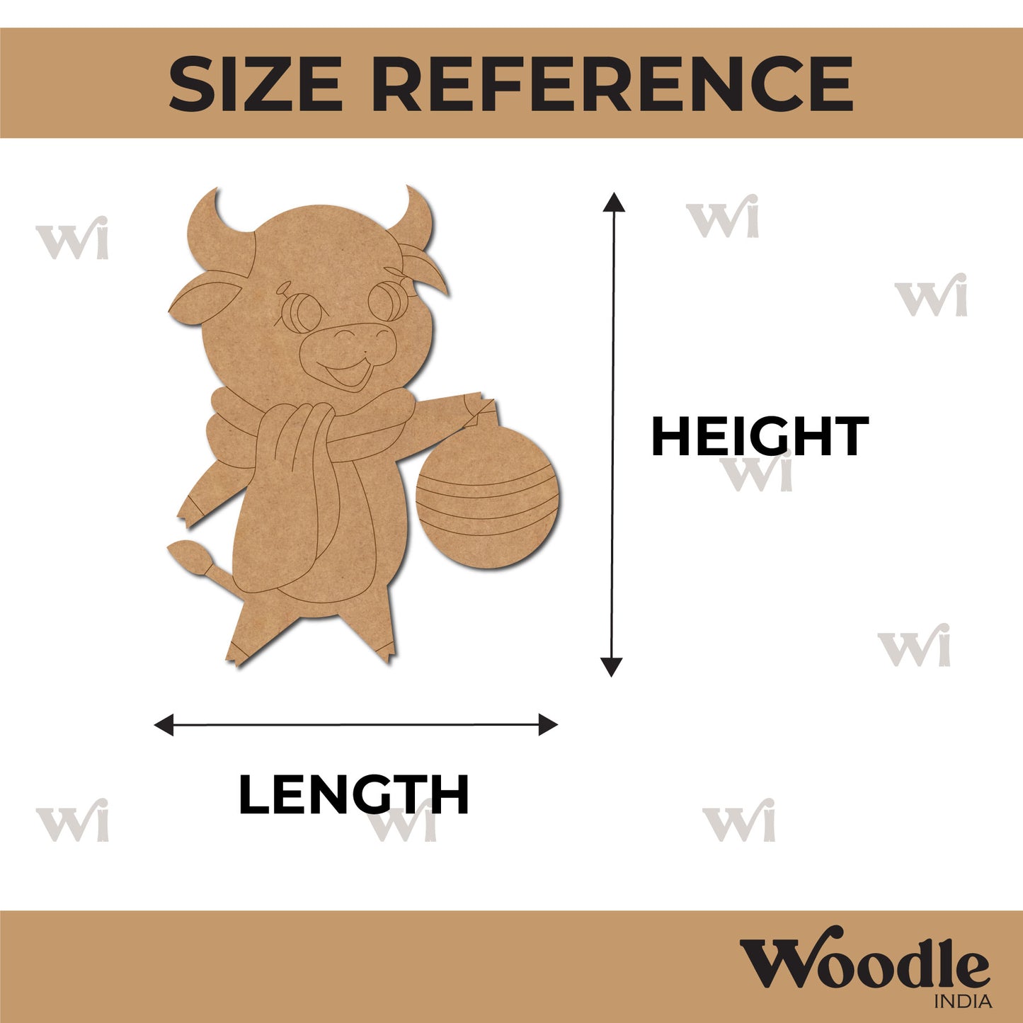 Cartoon Bull Pre Marked MDF Design 1