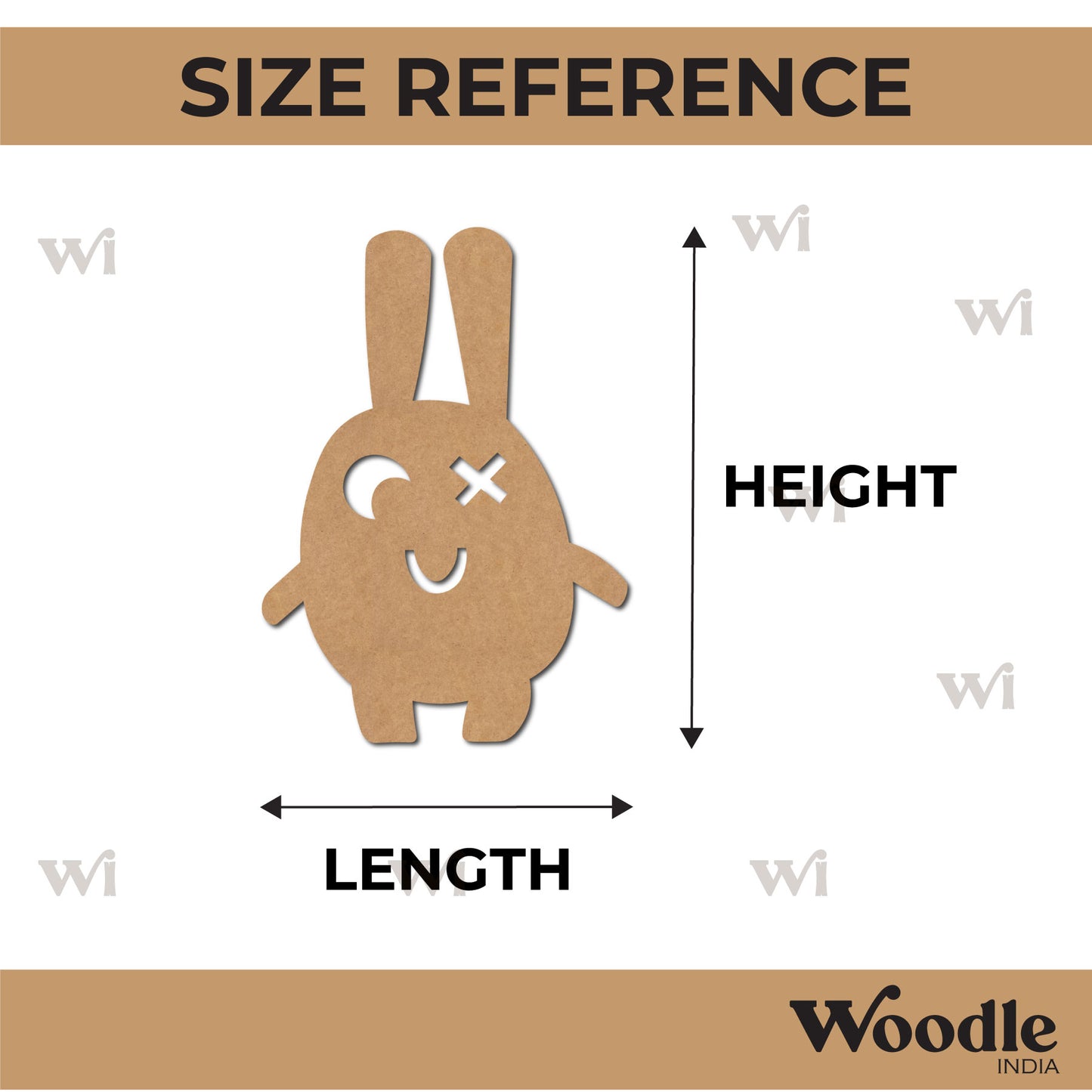 Cartoon Bunny Cutout MDF Design 1