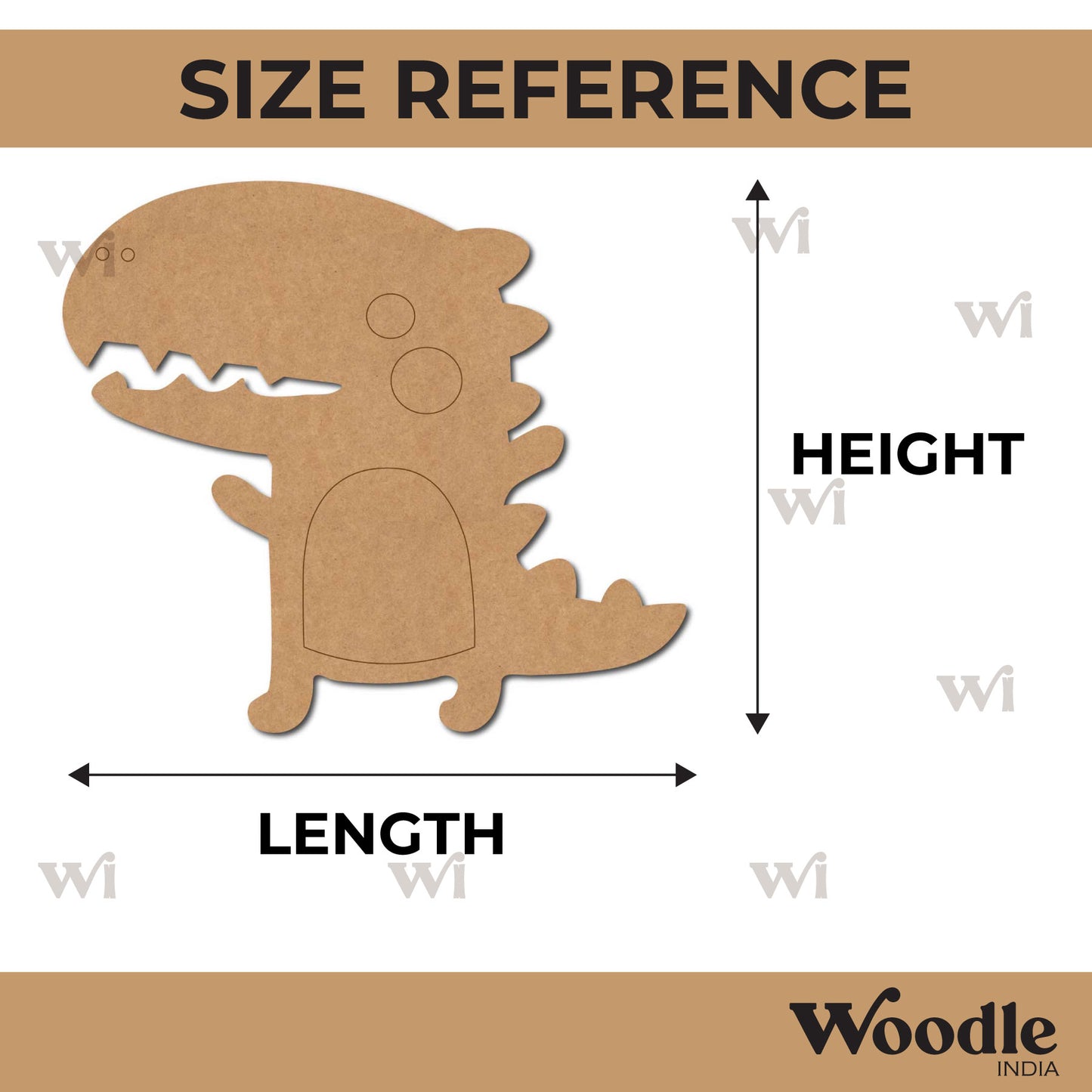 Cartoon Dinosaur Pre Marked MDF Design 1