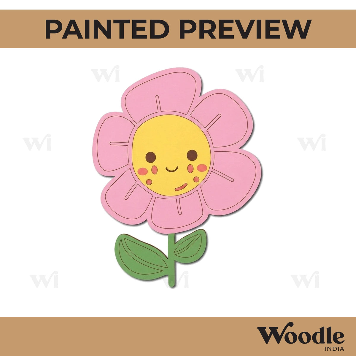Cartoon Flower Pre Marked MDF Design 1