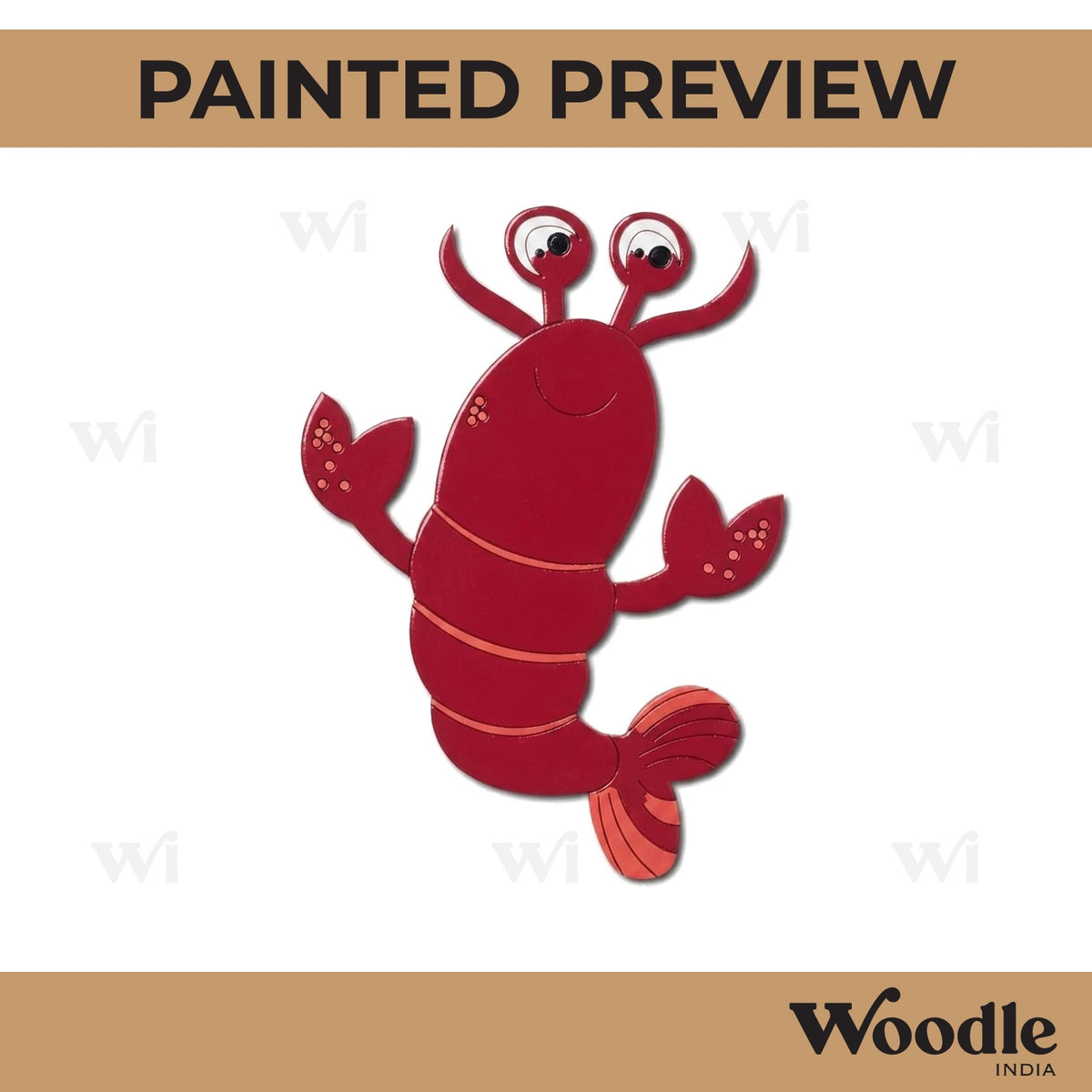Cartoon Lobster Pre Marked MDF Design 1