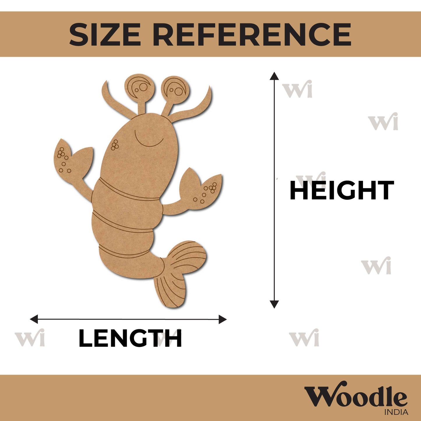 Cartoon Lobster Pre Marked MDF Design 1