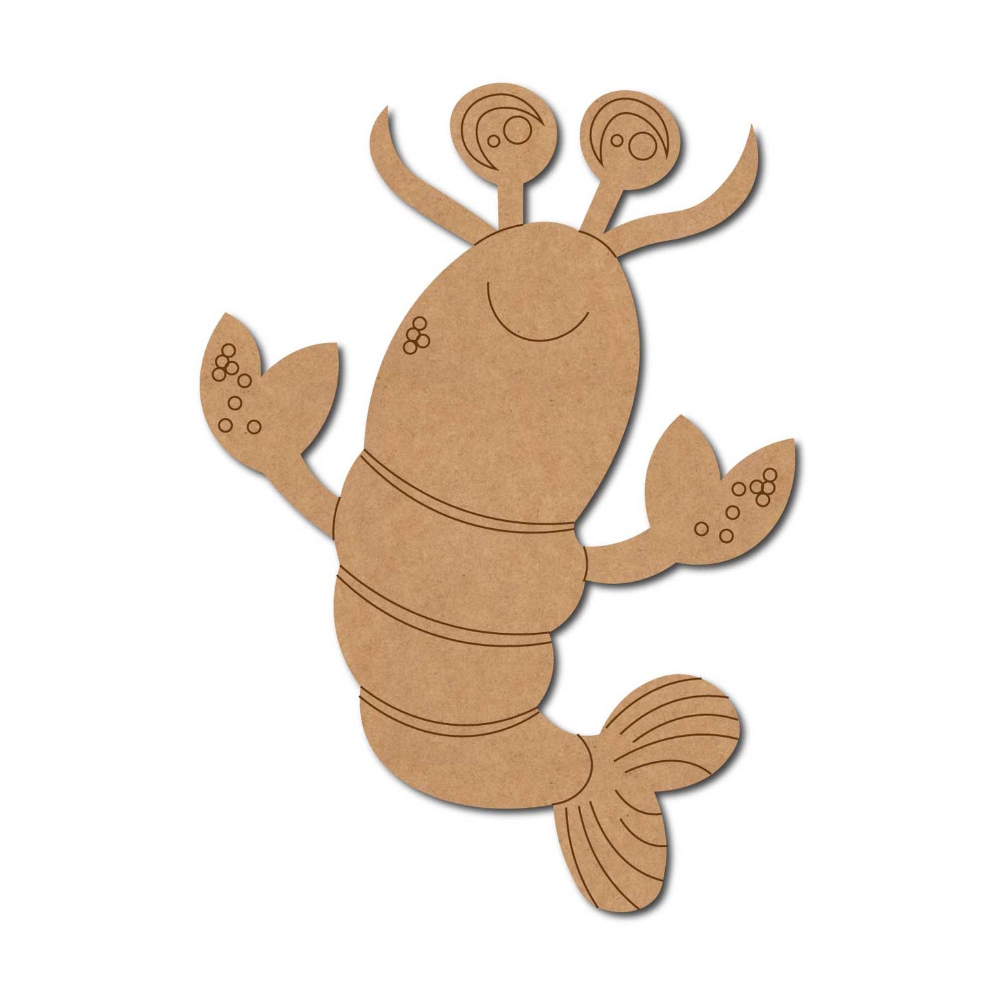 Cartoon Lobster Pre Marked MDF Design 1