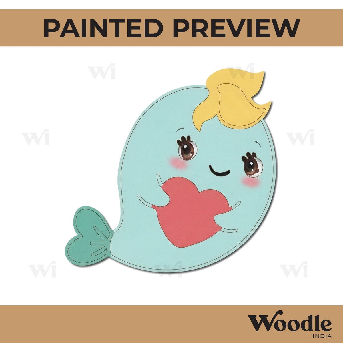 Cartoon Whale Pre Marked MDF Design 1