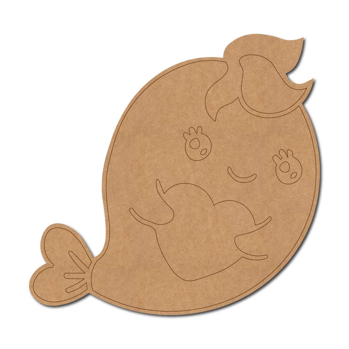 Cartoon Whale Pre Marked MDF Design 1