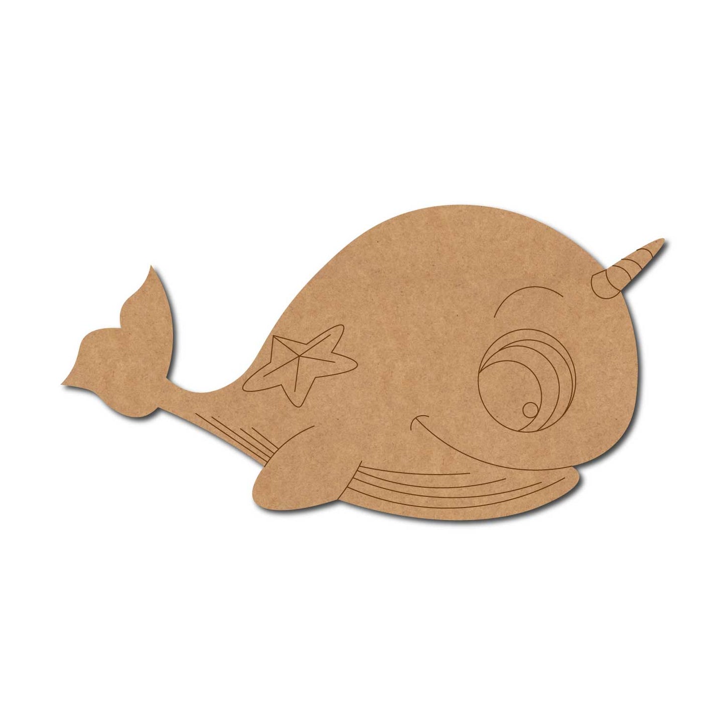 Cartoon Whale Pre Marked MDF Design 2