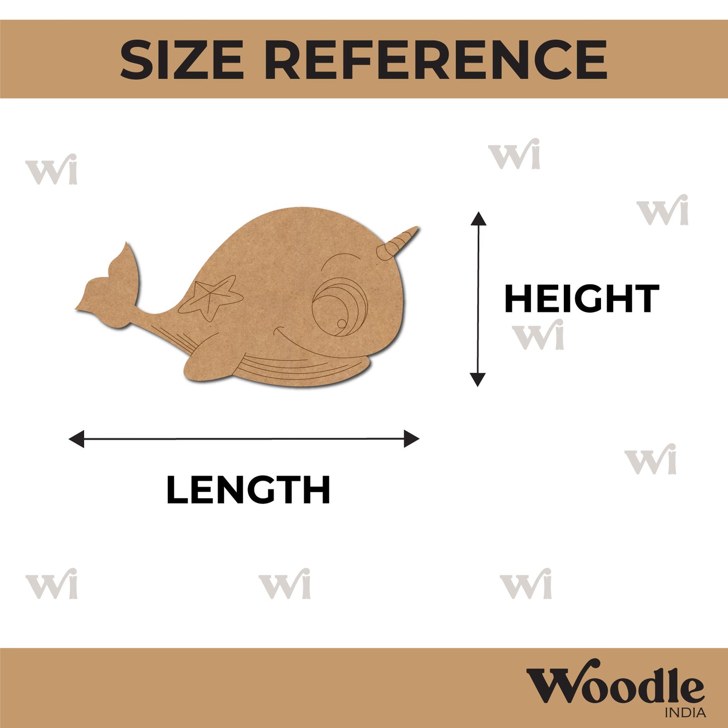 Cartoon Whale Pre Marked MDF Design 2