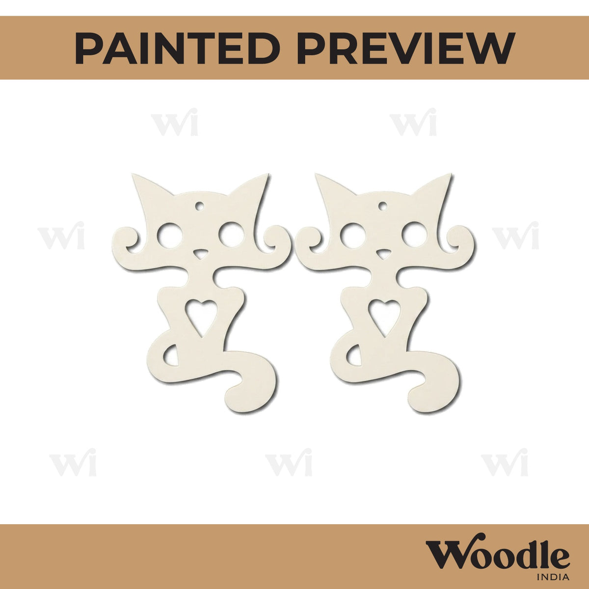Cat Earrings MDF Design 2