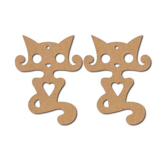 Cat Earrings MDF Design 2