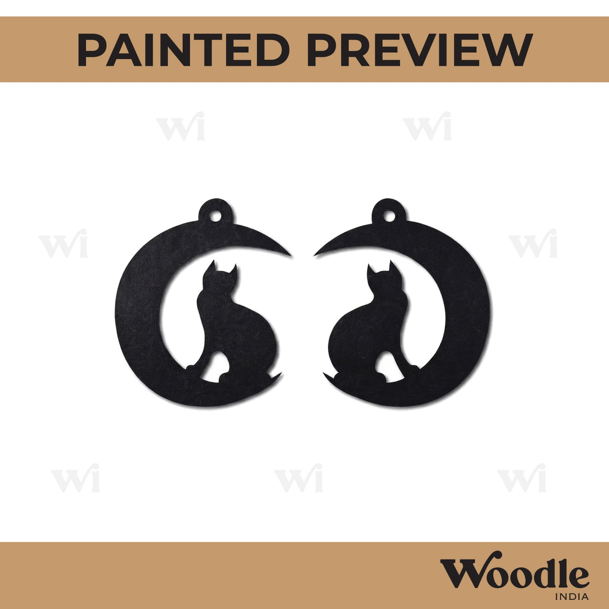 Cat Earrings MDF Design 3