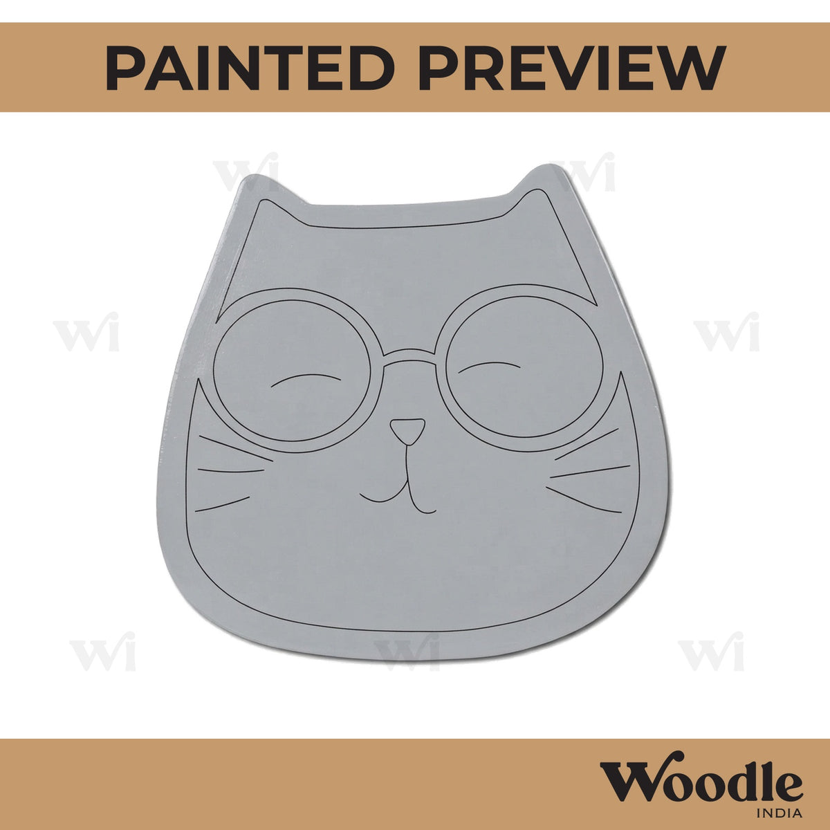 Cat Face Pre Marked MDF Design 1
