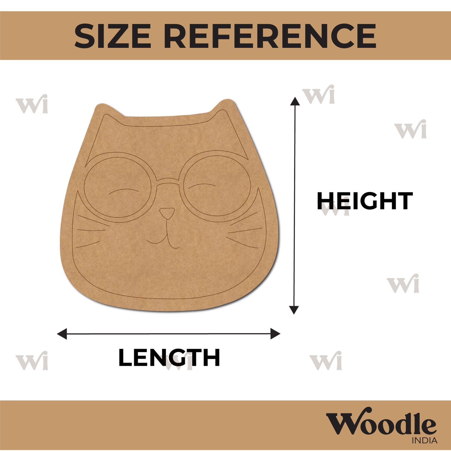 Cat Face Pre Marked MDF Design 1