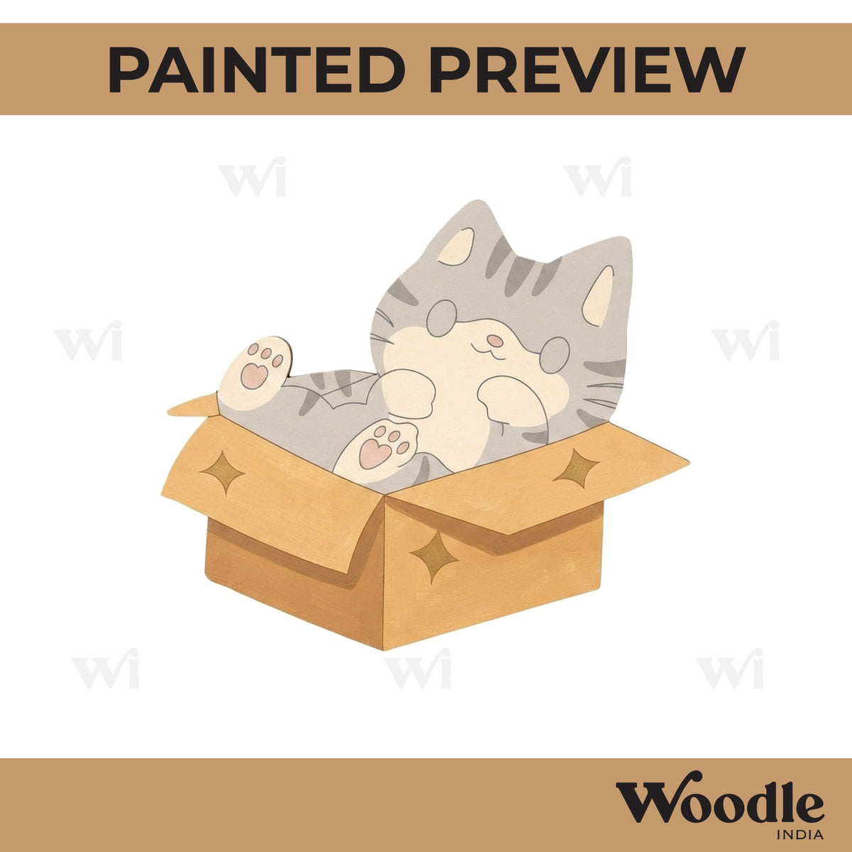 Cat In Box Pre Marked MDF Design 1