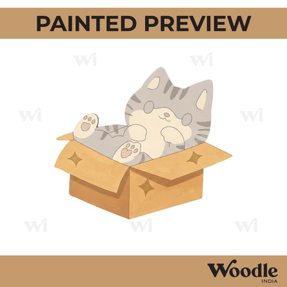 Cat In Box Pre Marked MDF Design 1