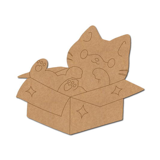 Cat In Box Pre Marked MDF Design 1