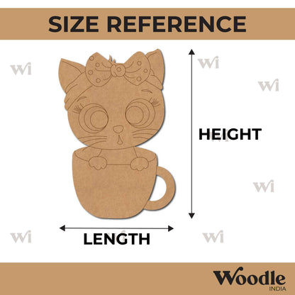 Cat In Cup Pre Marked MDF Design 2