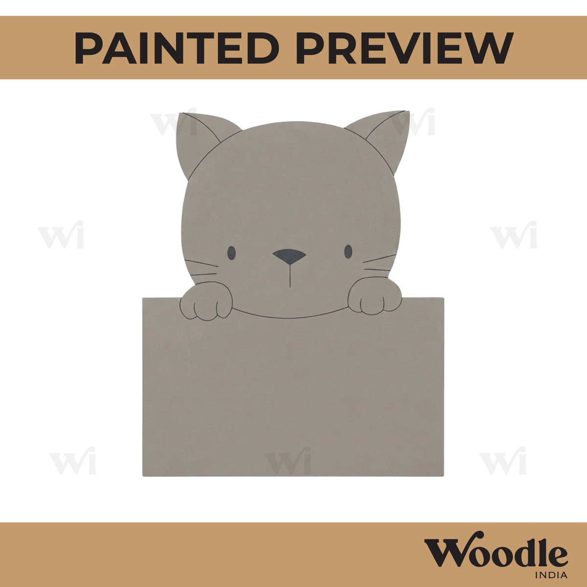 Cat Nameplate Pre Marked MDF Design 1