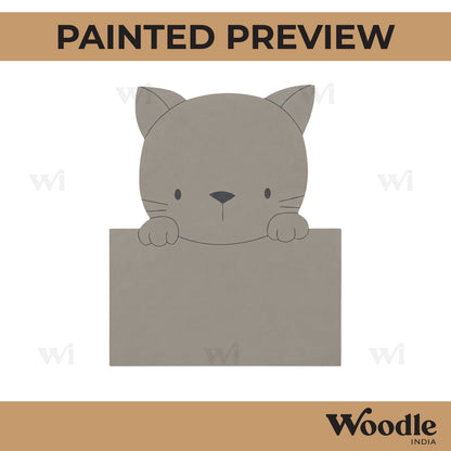Cat Nameplate Pre Marked MDF Design 1