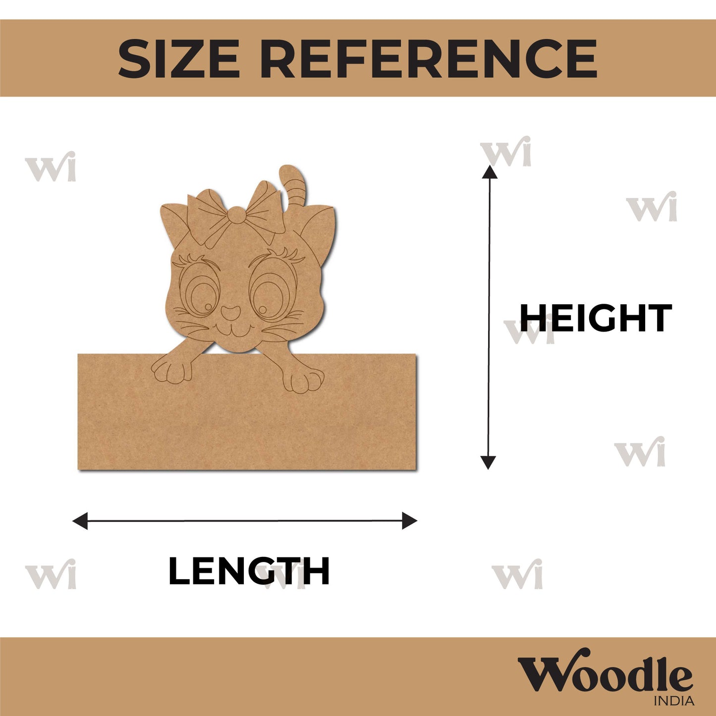 Cat Nameplate Pre Marked MDF Design 2
