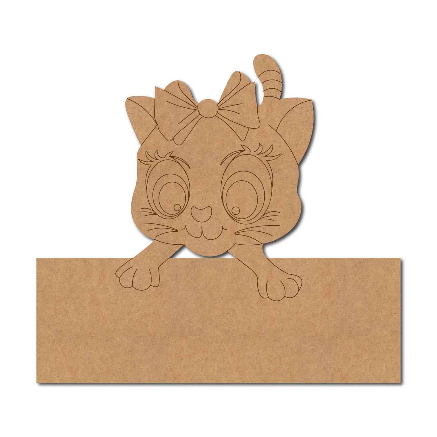 Cat Nameplate Pre Marked MDF Design 2