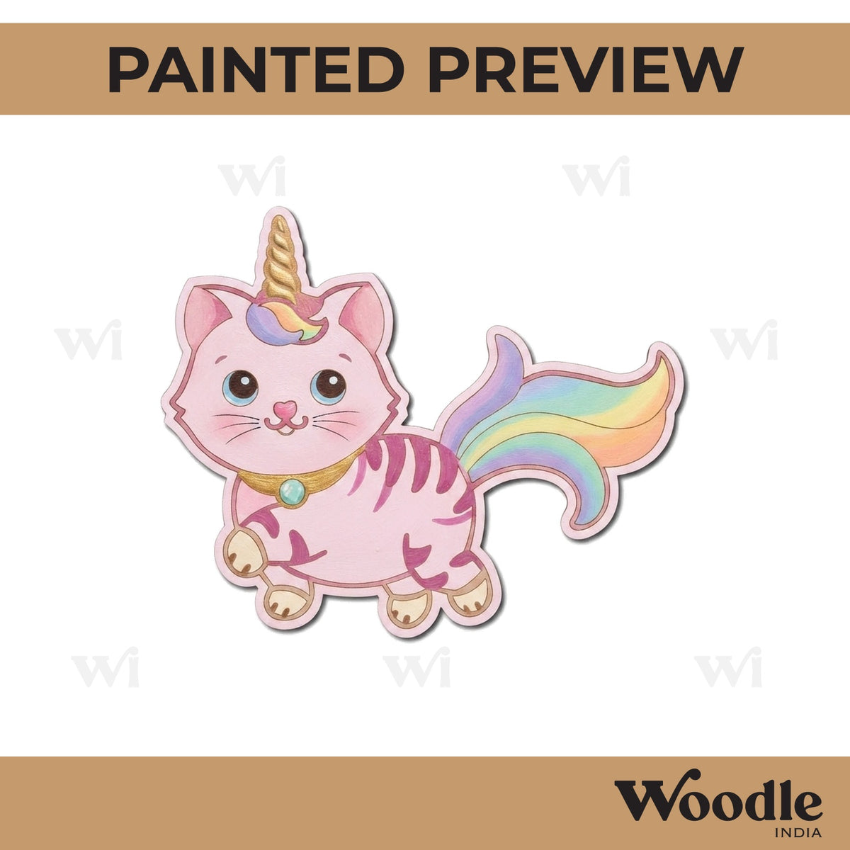 Cat Unicorn Pre Marked MDF Design 1