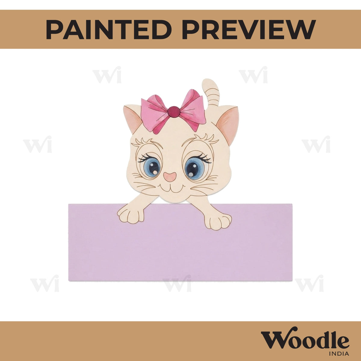 Cat Nameplate Pre Marked MDF Design 2