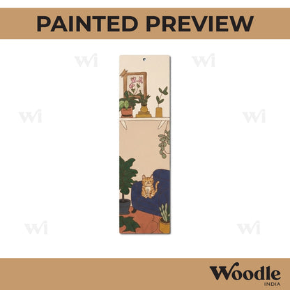 Cat Plants Bookmark Pre Marked MDF Design 1