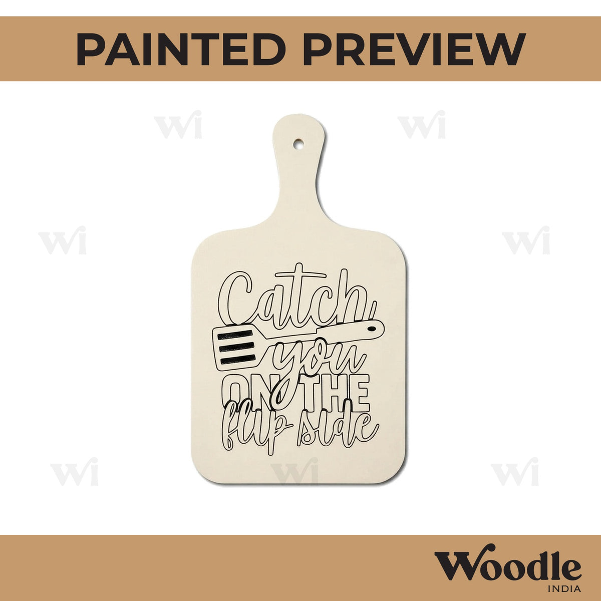 Catch You On The Flip Side Pre Marked Chopping Board MDF Design 1
