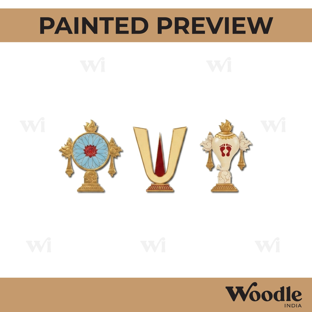 Chakra Namam Sangu Pre Marked Set MDF Design 1