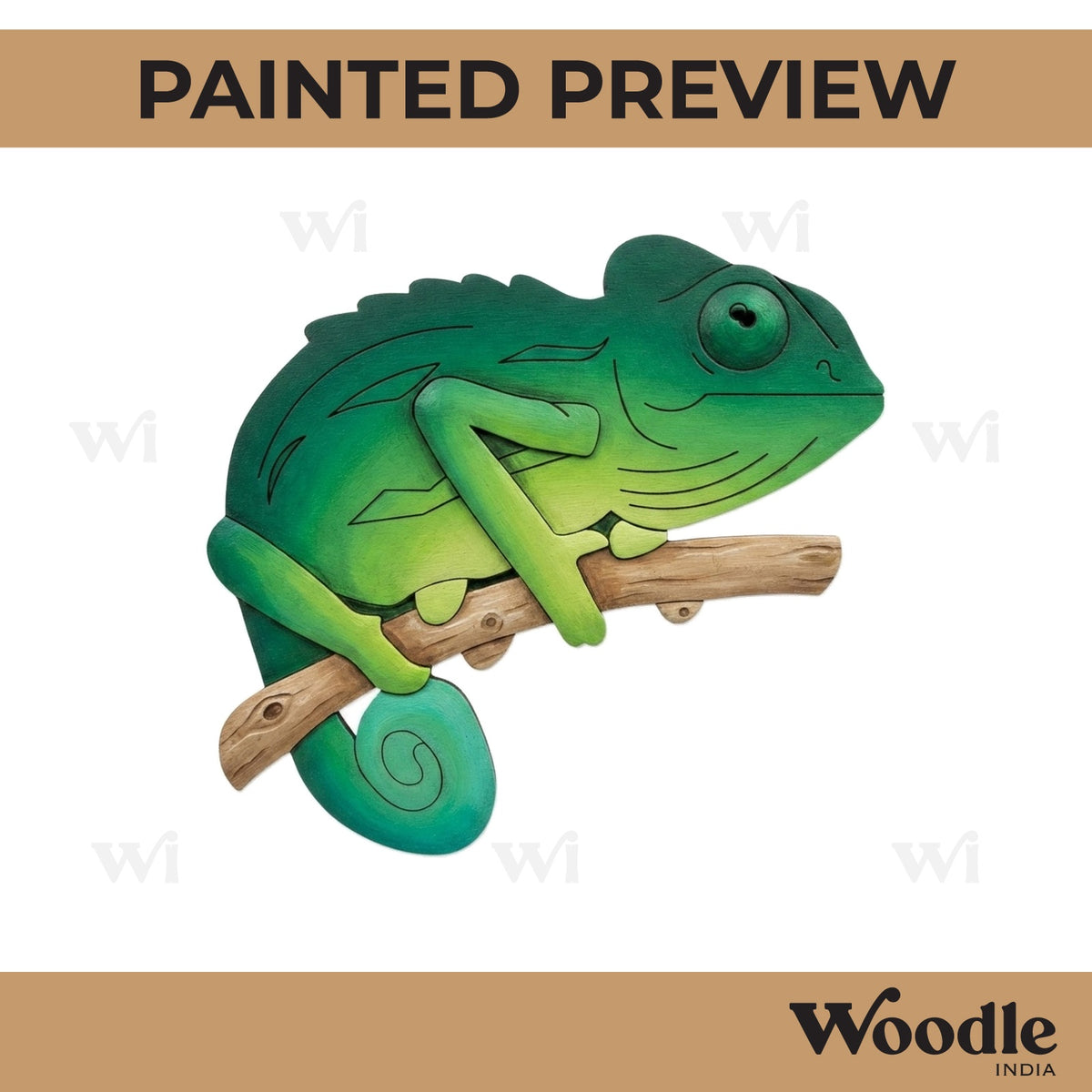 Chameleon Lizard Pre Marked MDF Design 1