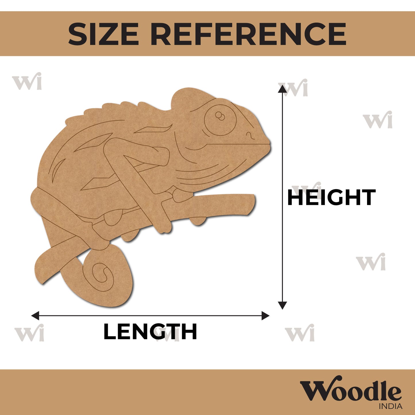 Chameleon Lizard Pre Marked MDF Design 1