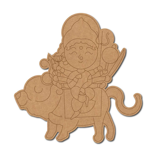 Chandraghanta Goddess Durga Pre Marked MDF Design 1