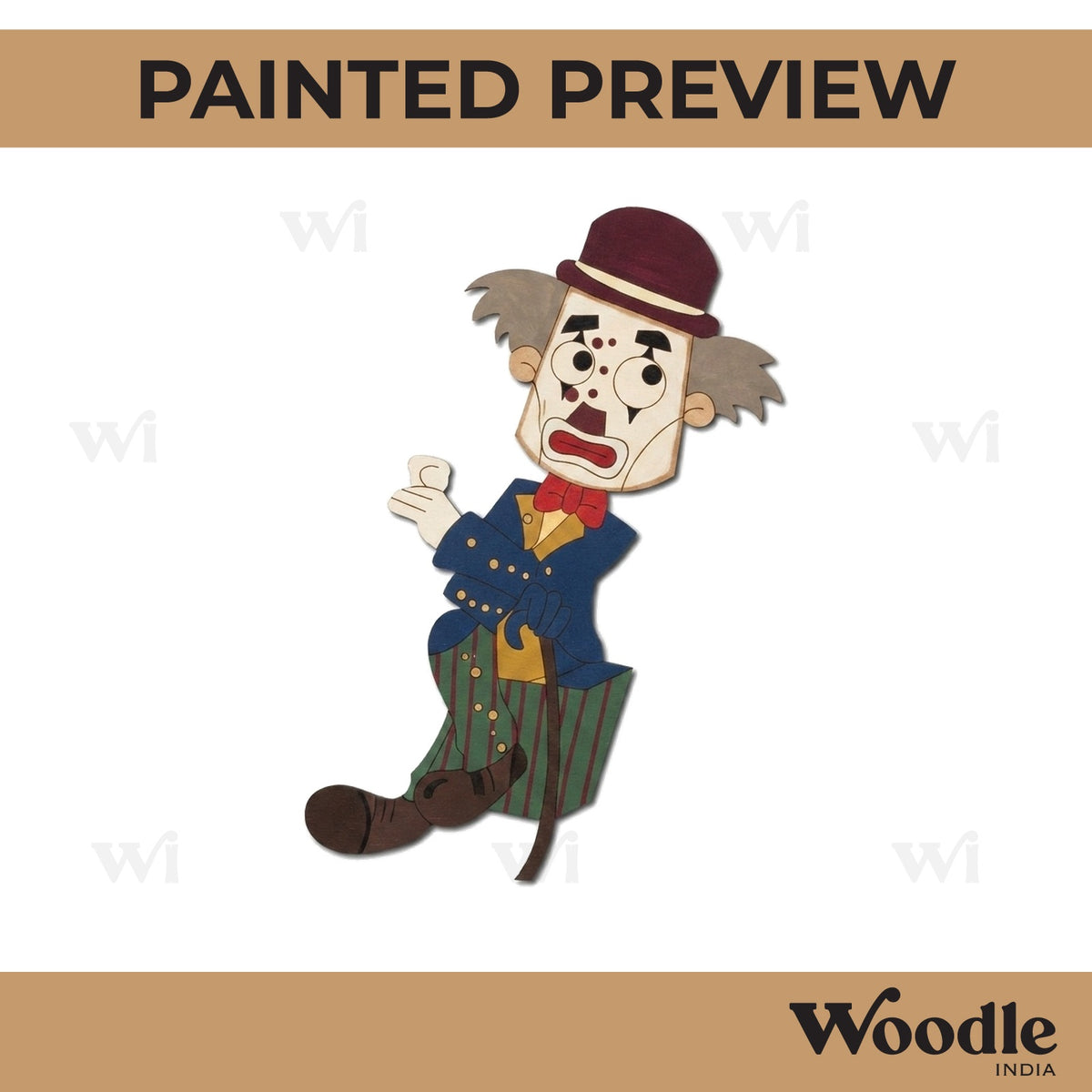 Charlie Chaplin Cartoon Pre Marked MDF Design 2