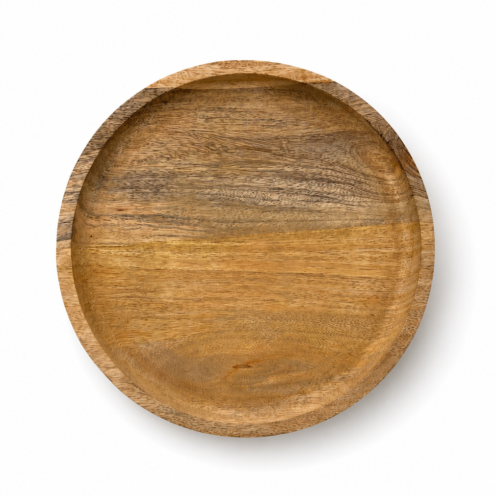 Natural Mango Wood Round Plate
