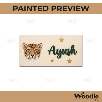 Cheetah Kids Nameplate MDF Design 1
