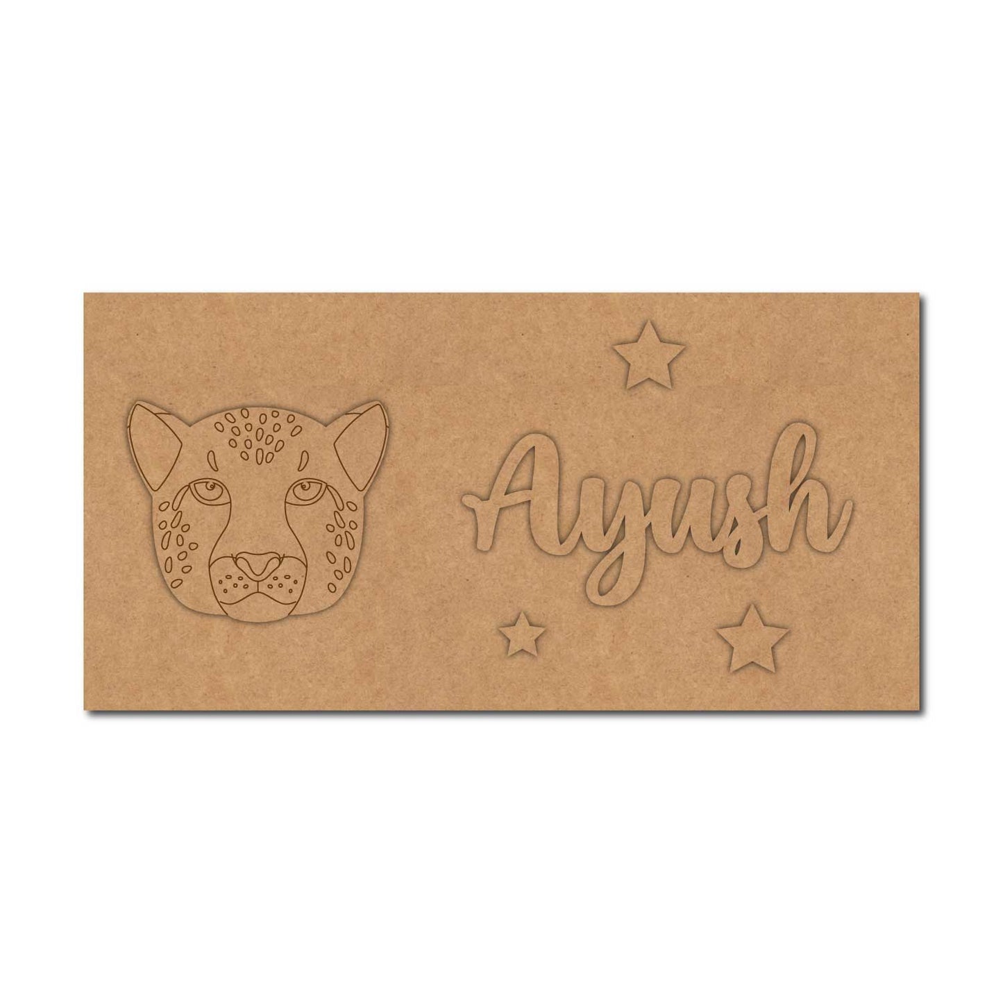 Cheetah Kids Nameplate MDF Design 1