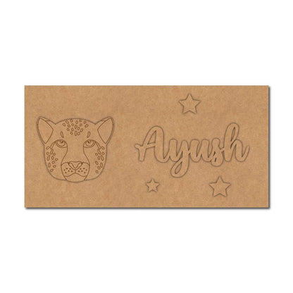 Cheetah Kids Nameplate MDF Design 1