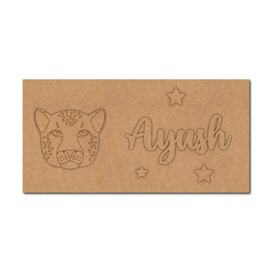 Cheetah Kids Nameplate MDF Design 1
