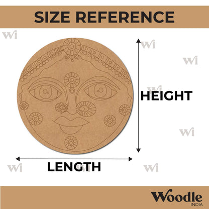Cheriyal Mask Folk Art Pre Marked Round MDF Design 1