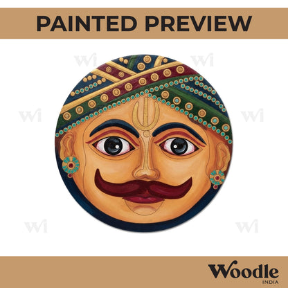 Cheriyal Mask Folk Art Pre Marked Round MDF Design 2