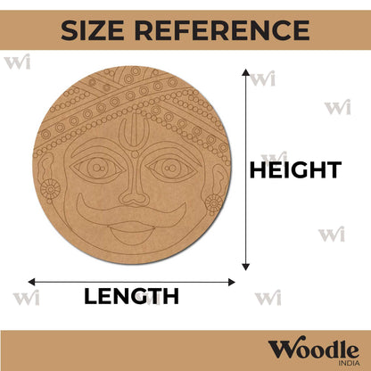Cheriyal Mask Folk Art Pre Marked Round MDF Design 2