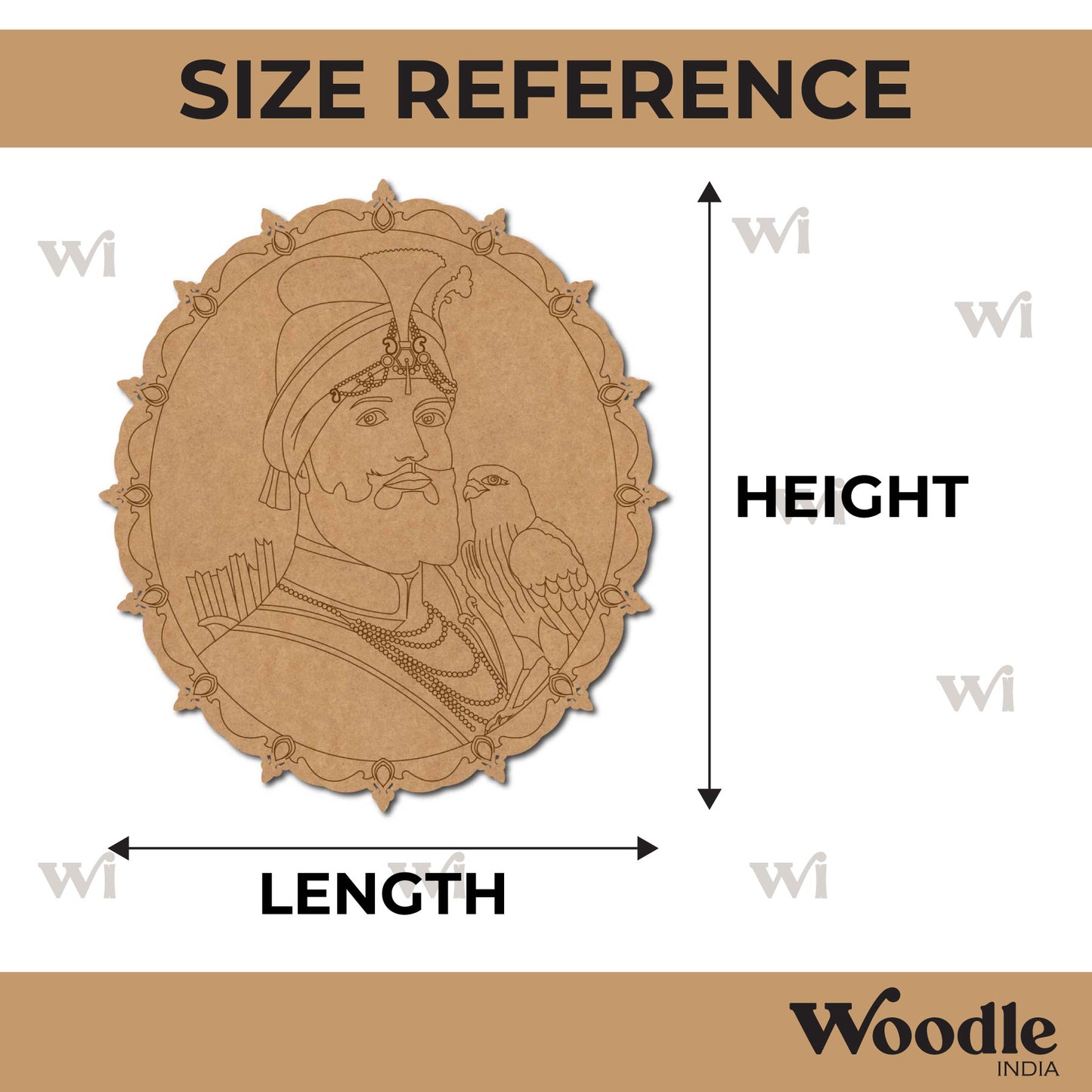 Chhatrapati Shivaji Maharaj Pre Marked Base MDF Design 1