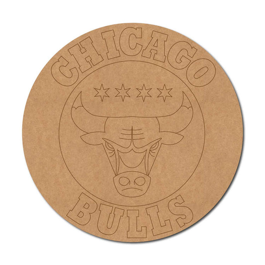 Chicago Bulls Logo Basketball Pre Marked MDF Design 1
